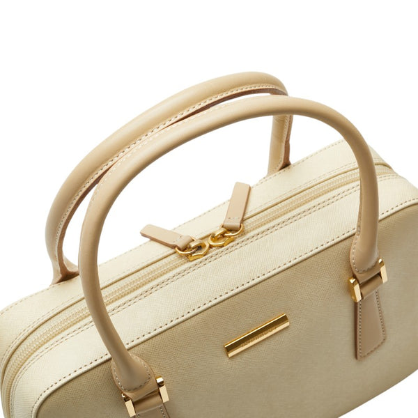 バーバリー ノバチェック ハンドバッグ アイボリー ベージュ レザー レディース BURBERRY 【中古】