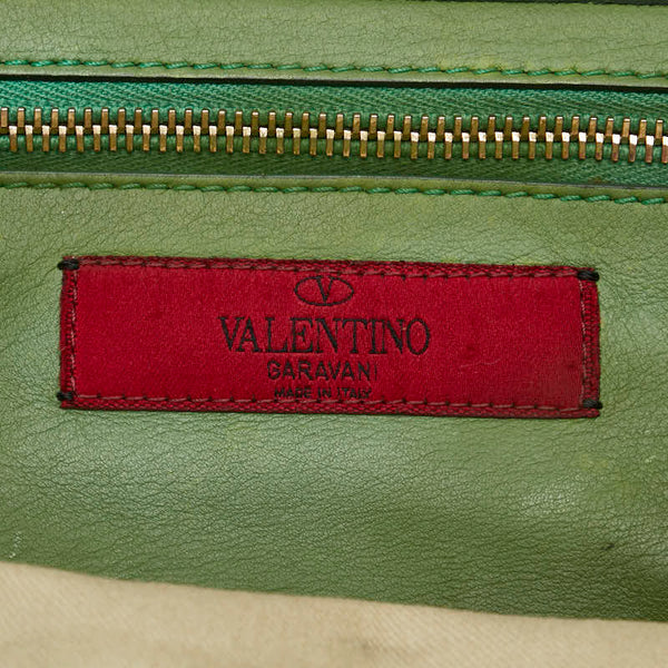 ヴァレンティノ ロックスタッズ ハンドバッグ ショルダーバッグ 2WAY ピンク レッド グリーン レザー レディース VALENTINO 【中古】
