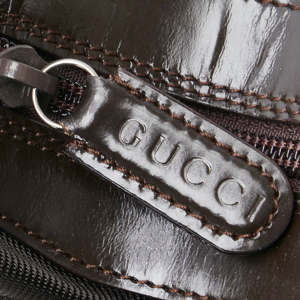 グッチ バンブー ハンドバッグ 000 1075 ブラウン ナイロン レザー レディース GUCCI 【中古】