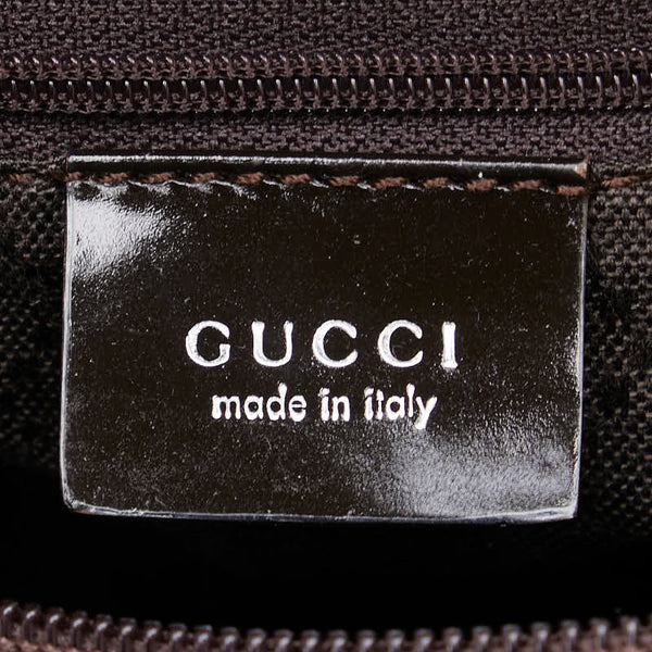 グッチ バンブー ハンドバッグ 000 1075 ブラウン ナイロン レザー レディース GUCCI 【中古】