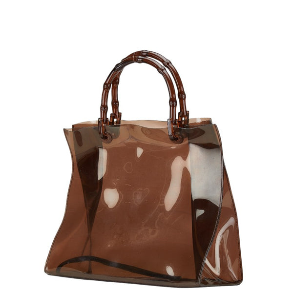 グッチ バンブー ハンドバッグ 002 1013 1011 ブラウン ビニール レザー プラスチック レディース GUCCI 【中古】