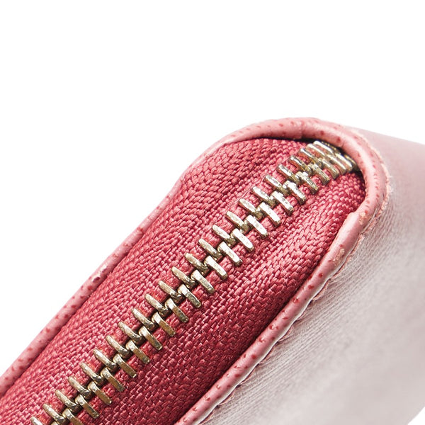 サルヴァトーレフェラガモ ヴァラ リボン カードケース ピンク ゴールド レザー レディース Salvatore Ferragamo 【中古】