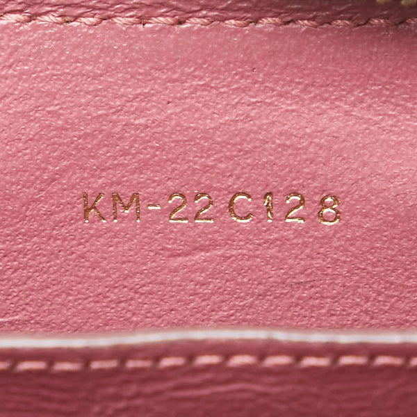 サルヴァトーレフェラガモ ヴァラ リボン カードケース ピンク ゴールド レザー レディース Salvatore Ferragamo 【中古】