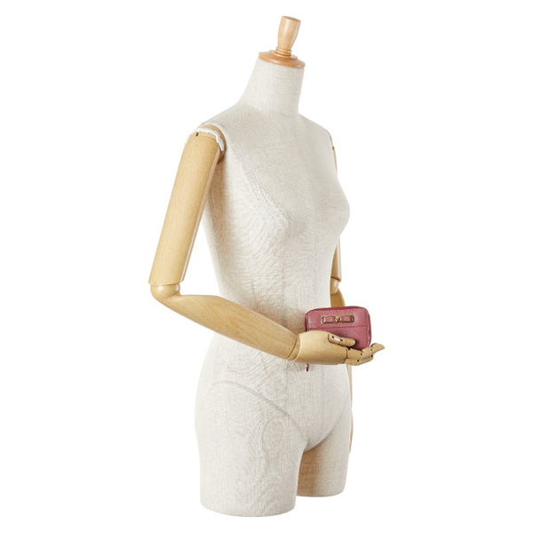 サルヴァトーレフェラガモ ヴァラ リボン カードケース ピンク ゴールド レザー レディース Salvatore Ferragamo 【中古】