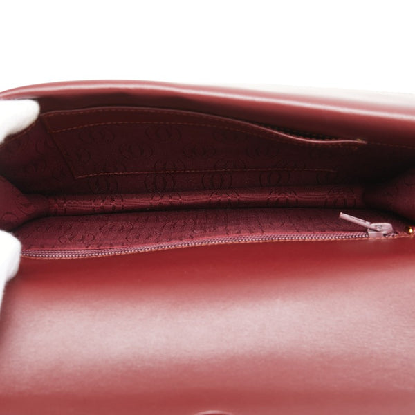 カルティエ マストライン 斜め掛け ショルダーバッグ ボルドー レザー レディース CARTIER 【中古】