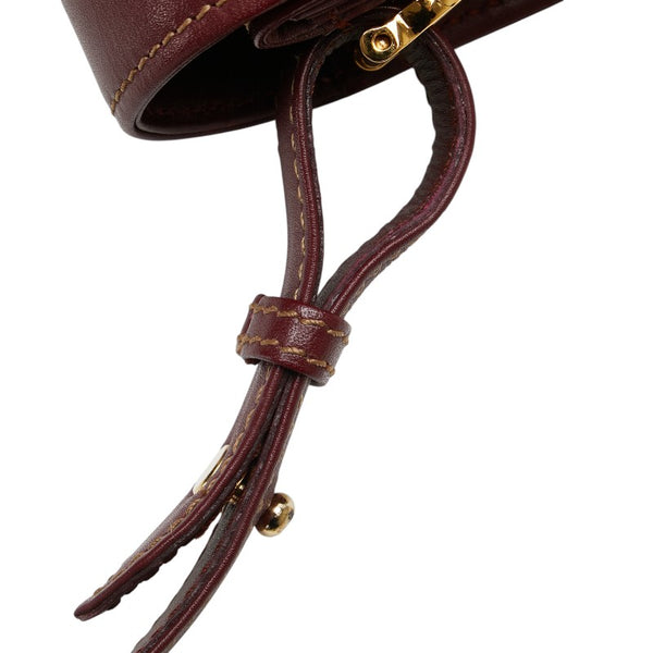 カルティエ マストライン 斜め掛け ショルダーバッグ ボルドー レザー レディース CARTIER 【中古】