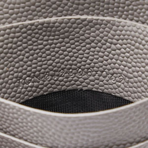 サンローラン YSLロゴ カサンドラ フラグメント カードケース グレー レザー レディース SAINT LAURENT 【中古】