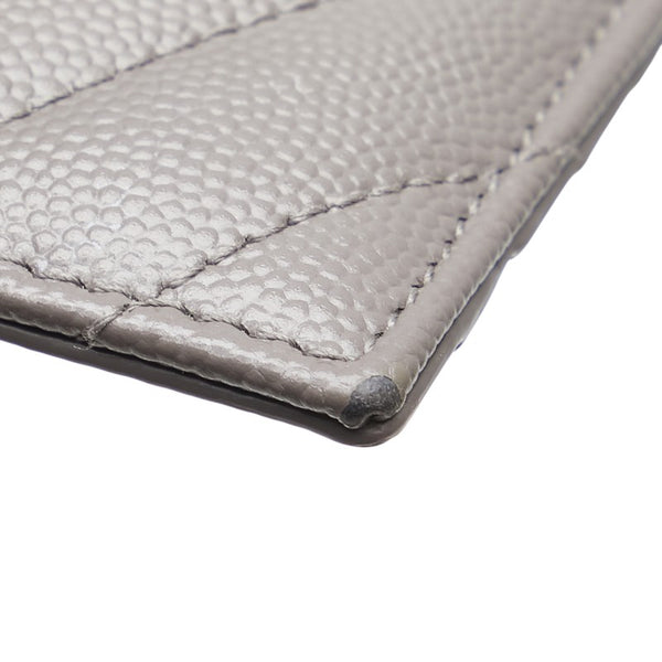 サンローラン YSLロゴ カサンドラ フラグメント カードケース グレー レザー レディース SAINT LAURENT 【中古】