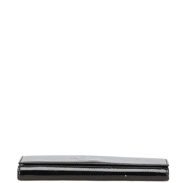 カルティエ ハッピーバースデー 長財布 ブラック エナメル レディース CARTIER 【中古】