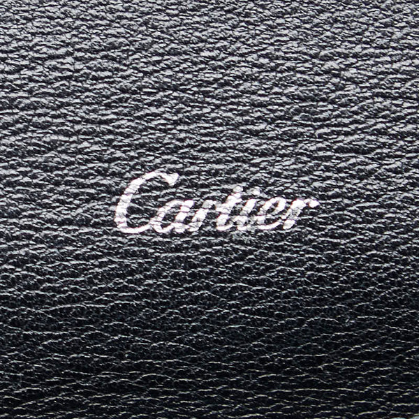 カルティエ ハッピーバースデー 長財布 ブラック エナメル レディース CARTIER 【中古】