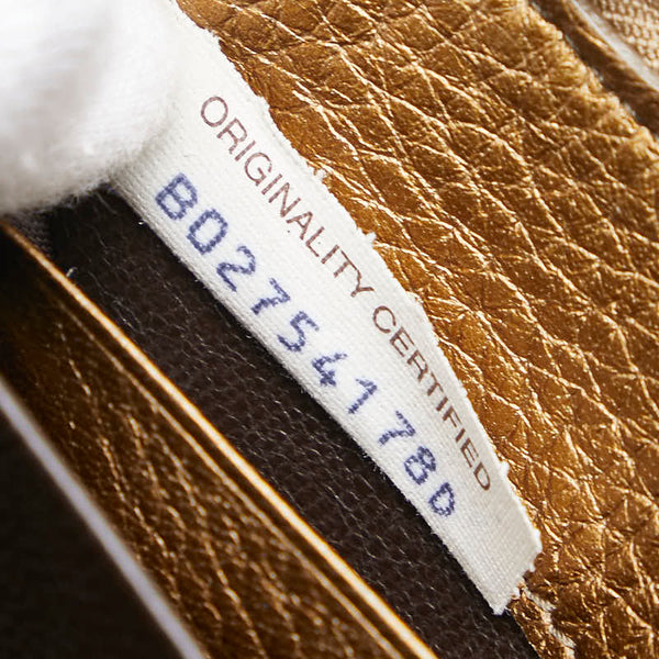 ボッテガヴェネタ イントレチャート 長財布 ゴールド レザー レディース BOTTEGAVENETA 【中古】