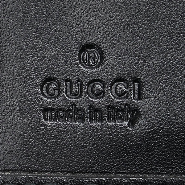 グッチ ジャッキー 三つ折り財布 035 2126 2129 ブラック ゴールド レザー スエード レディース GUCCI 【中古】