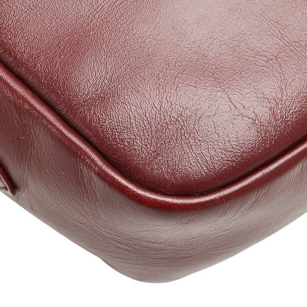 カルティエ マストライン 斜め掛け ショルダーバッグ ボルドー ワインレッド レザー レディース CARTIER 【中古】