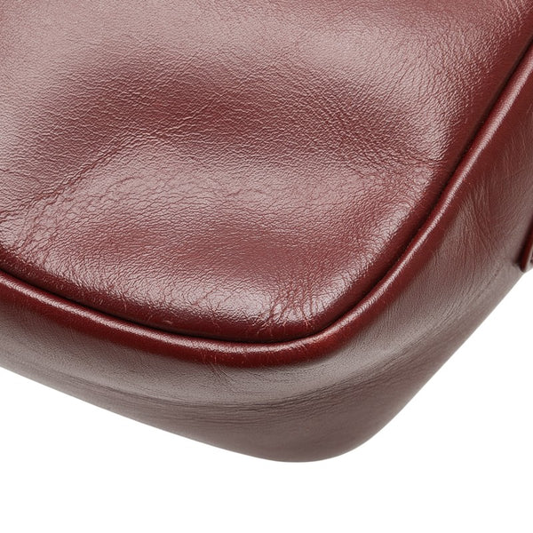カルティエ マストライン 斜め掛け ショルダーバッグ ボルドー ワインレッド レザー レディース CARTIER 【中古】