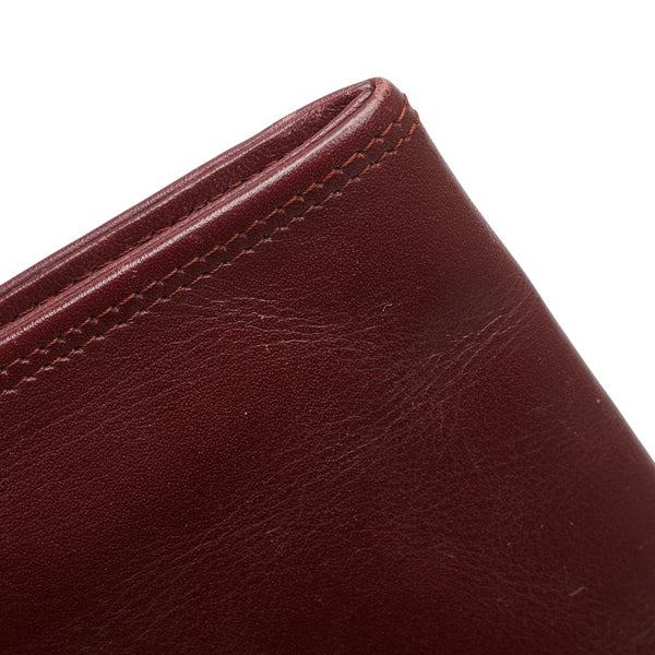 カルティエ マストライン クラッチバッグ セカンドバッグ ボルドー ワインレッド レザー レディース CARTIER 【中古】