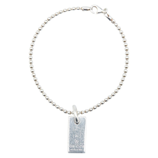グッチ ボールチェーン プレート ブレスレット SV925 シルバー レディース GUCCI 【中古】