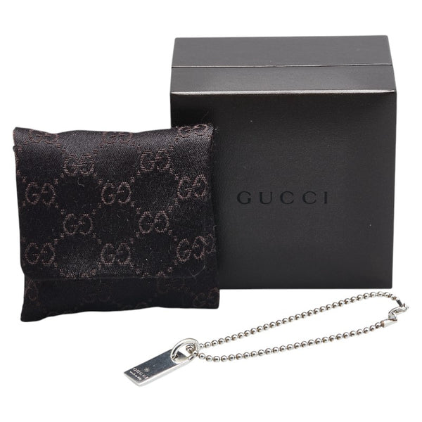 グッチ ボールチェーン プレート ブレスレット SV925 シルバー レディース GUCCI 【中古】