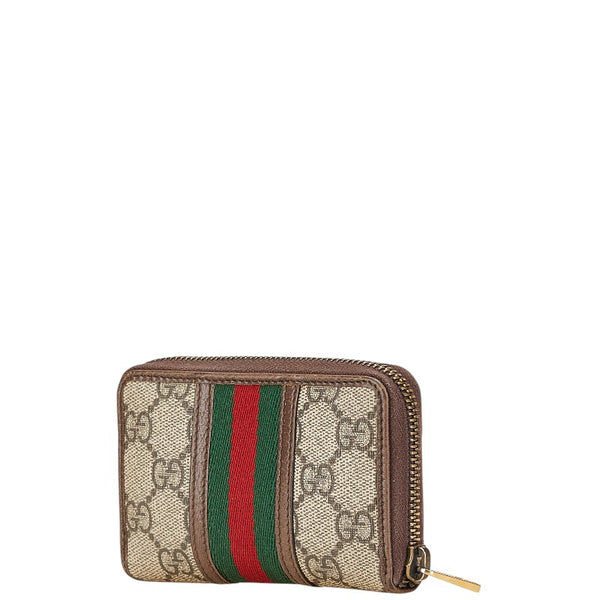 グッチ GGスプリーム オフィディア シェリーライン コインケース 597613 96IWT 8745 ブラウン PVC レザー レディース GUCCI 【中古】