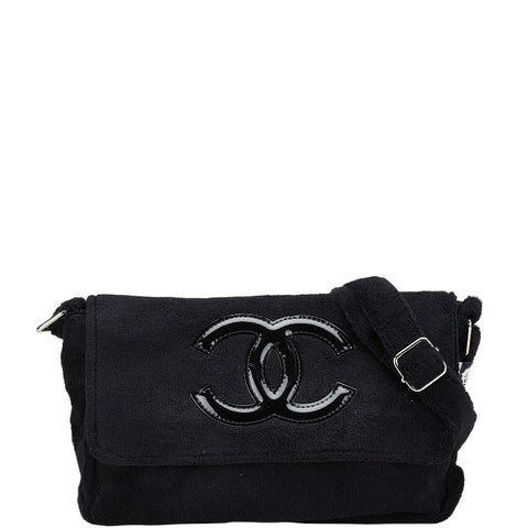 シャネル ココマーク ノベルティ ショルダーバッグ ブラック パイル レディース CHANEL 【中古】