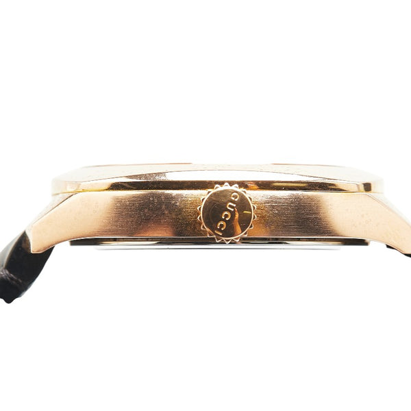 グッチ GG2570 腕時計 YA142309 クオーツ ブラック文字盤 ステンレススチール レザー メンズ GUCCI 【中古】