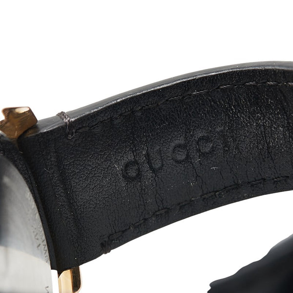 グッチ GG2570 腕時計 YA142309 クオーツ ブラック文字盤 ステンレススチール レザー メンズ GUCCI 【中古】