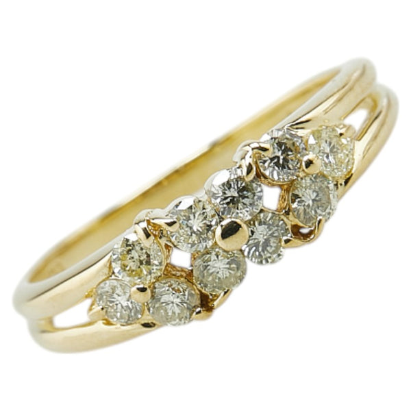 K18YG イエローゴールド ダイヤ0.50ct リング 指輪 レディース 10号 【中古】