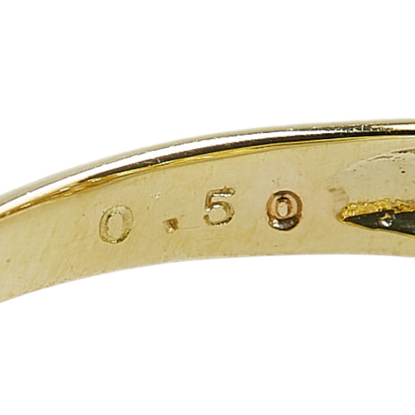 K18YG イエローゴールド ダイヤ0.50ct リング 指輪 レディース 10号 【中古】