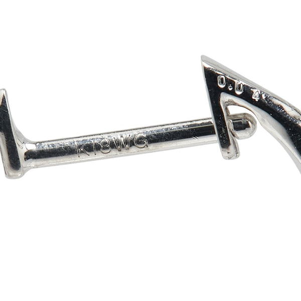 K18WG ホワイトゴールド ダイヤ0.08ct フープピアス レディース 【中古】