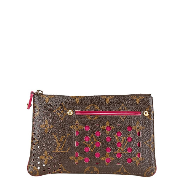 ルイ ヴィトン モノグラム ペルフォ ポシェット プラット ポーチ M95219 フューシャ PVC レザー レディース LOUIS VUITTON 【中古】