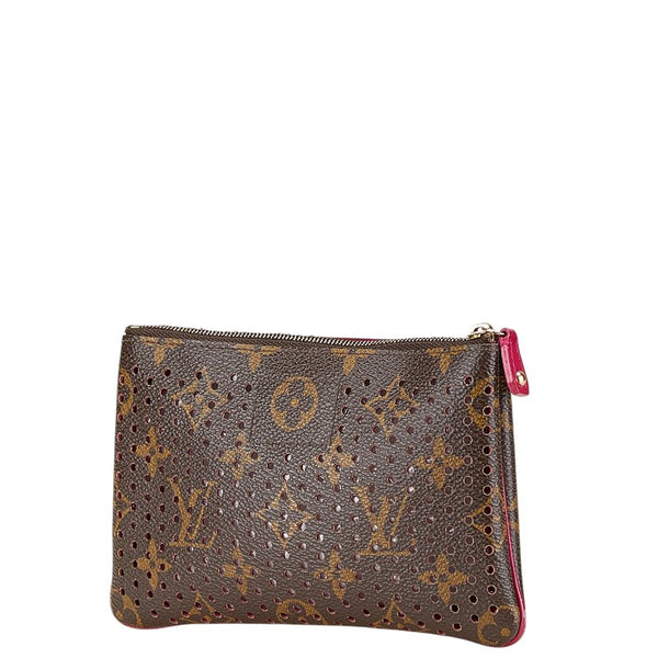 ルイ ヴィトン モノグラム ペルフォ ポシェット プラット ポーチ M95219 フューシャ PVC レザー レディース LOUIS VUITTON 【中古】