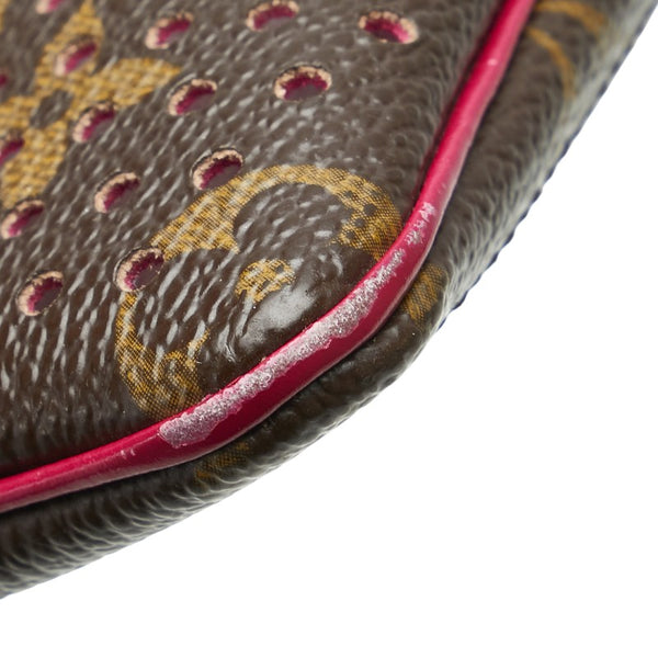 ルイ ヴィトン モノグラム ペルフォ ポシェット プラット ポーチ M95219 フューシャ PVC レザー レディース LOUIS VUITTON 【中古】