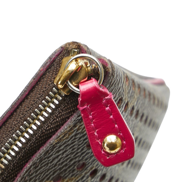 ルイ ヴィトン モノグラム ペルフォ ポシェット プラット ポーチ M95219 フューシャ PVC レザー レディース LOUIS VUITTON 【中古】