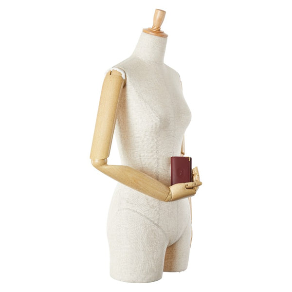 カルティエ マストライン 6連 キーケース ボルドー ワインレッド レザー レディース CARTIER 【中古】