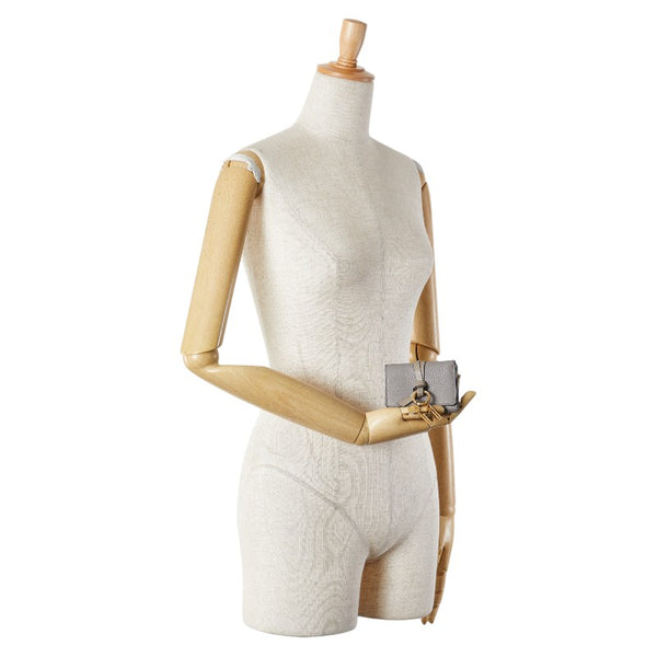 クロエ アルファベット 三つ折り財布 グレー レザー レディース Chloe 【中古】