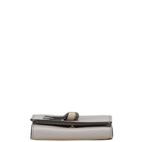 クロエ アルファベット 三つ折り財布 グレー レザー レディース Chloe 【中古】