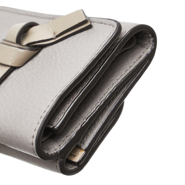 クロエ アルファベット 三つ折り財布 グレー レザー レディース Chloe 【中古】