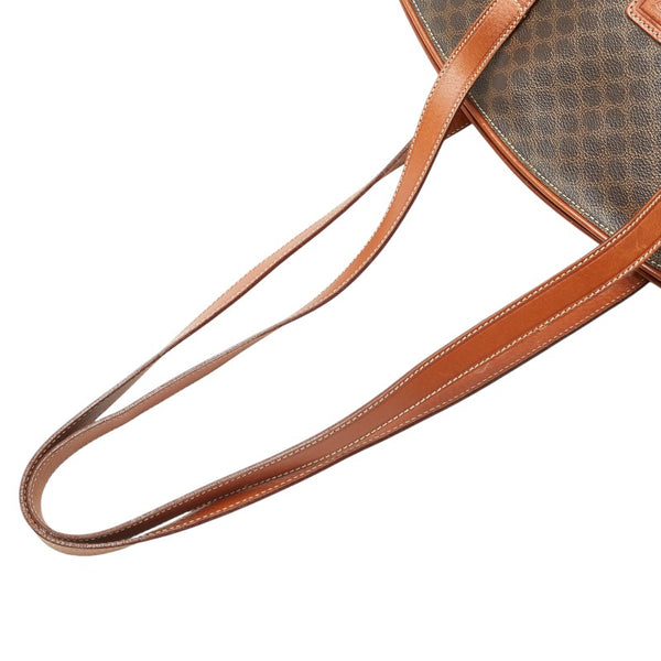 セリーヌ マカダム ショルダーバッグ トートバッグ ブラウン PVC レザー レディース CELINE 【中古】