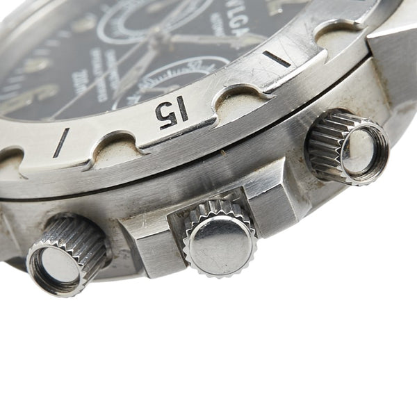 ブルガリ ディアゴノ スクーバ 腕時計 SCB38S 自動巻き ブラック文字盤 ステンレススチール ラバー メンズ BVLGARI 【中古】