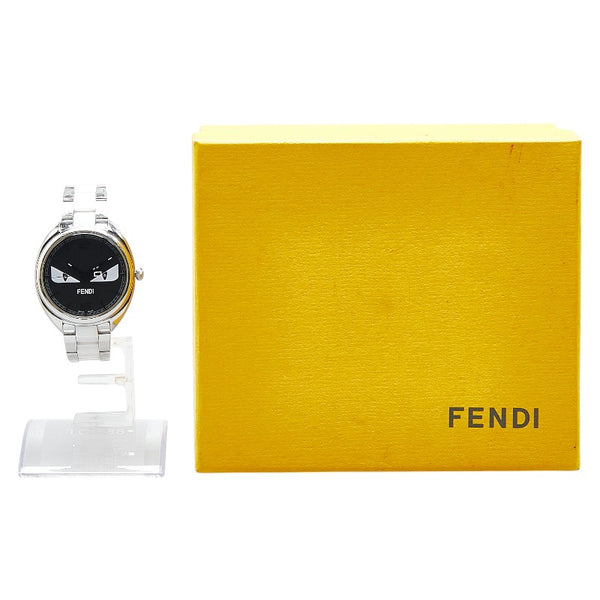 フェンディ バグズモンスター 腕時計 21000M クオーツ ブラック文字盤 ステンレススチール セラミック レディース FENDI 【中古】