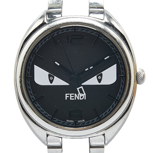 フェンディ バグズモンスター 腕時計 21000M クオーツ ブラック文字盤 ステンレススチール セラミック レディース FENDI 【中古】