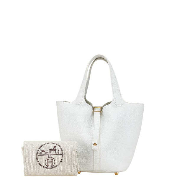 エルメス ピコタンロック18 PM ハンドバッグ ブラン ゴールド トリヨンクレマンス レディース HERMES 【中古】