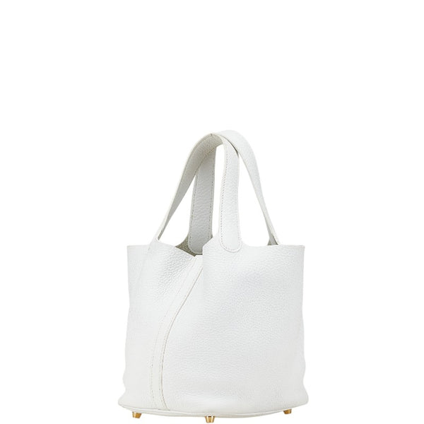 エルメス ピコタンロック18 PM ハンドバッグ ブラン ゴールド トリヨンクレマンス レディース HERMES 【中古】