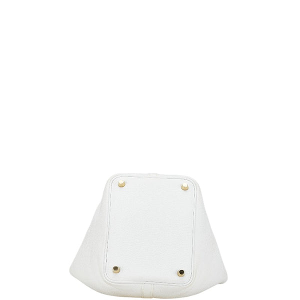 エルメス ピコタンロック18 PM ハンドバッグ ブラン ゴールド トリヨンクレマンス レディース HERMES 【中古】