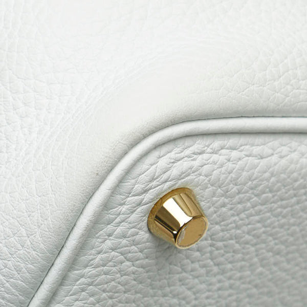 エルメス ピコタンロック18 PM ハンドバッグ ブラン ゴールド トリヨンクレマンス レディース HERMES 【中古】