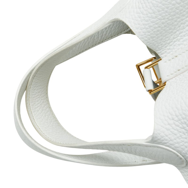 エルメス ピコタンロック18 PM ハンドバッグ ブラン ゴールド トリヨンクレマンス レディース HERMES 【中古】