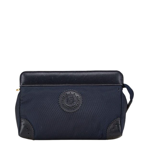 フェンディ ポーチ 小物入れ 30693 ブラック ナイロン レザー レディース FENDI 【中古】