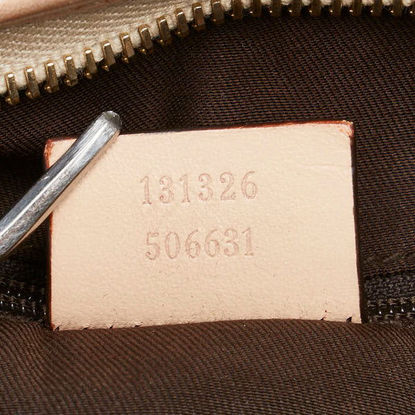 グッチ GGキャンバス 斜め掛け ショルダーバッグ 131326 ピンクベージュ キャンバス レザー レディース GUCCI 【中古】