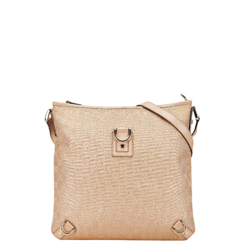 グッチ GGキャンバス 斜め掛け ショルダーバッグ 131326 ピンクベージュ キャンバス レザー レディース GUCCI 【中古】