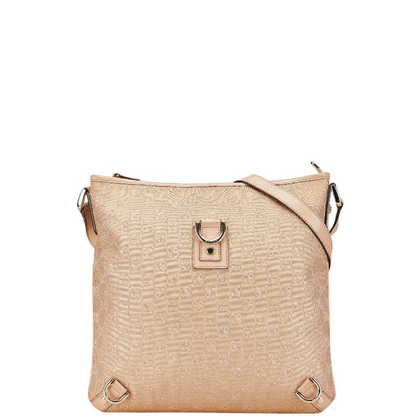 グッチ GGキャンバス 斜め掛け ショルダーバッグ 131326 ピンクベージュ キャンバス レザー レディース GUCCI 【中古】