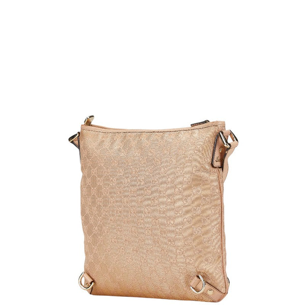 グッチ GGキャンバス 斜め掛け ショルダーバッグ 131326 ピンクベージュ キャンバス レザー レディース GUCCI 【中古】